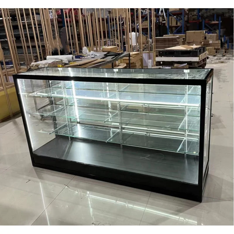 

Custom, 70 ''Glass display Display Showcase for Smoke Shop Display Aluminum Store Display Counter Glass with Sliding B