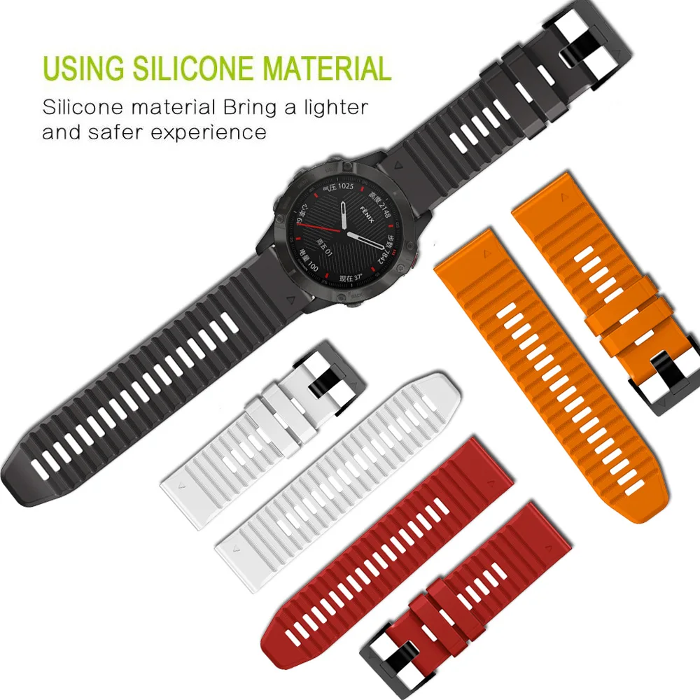 22 26MM Silicone WatchBand Strap For Garmin Fenix 7 7X 6X 6 Pro 5 5X Plus Epix Gen2 Enduro 2 WristStrap QuickFit Release Bracele