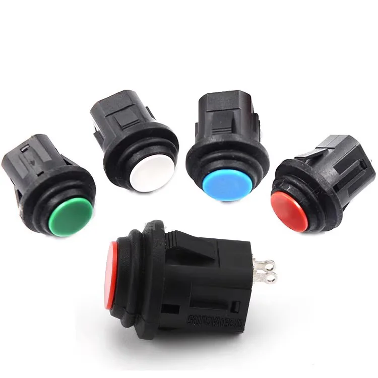 1PCS 14MM waterproof button switch Round waterproof self-reset self-locking normally open press PB-1405 two pins