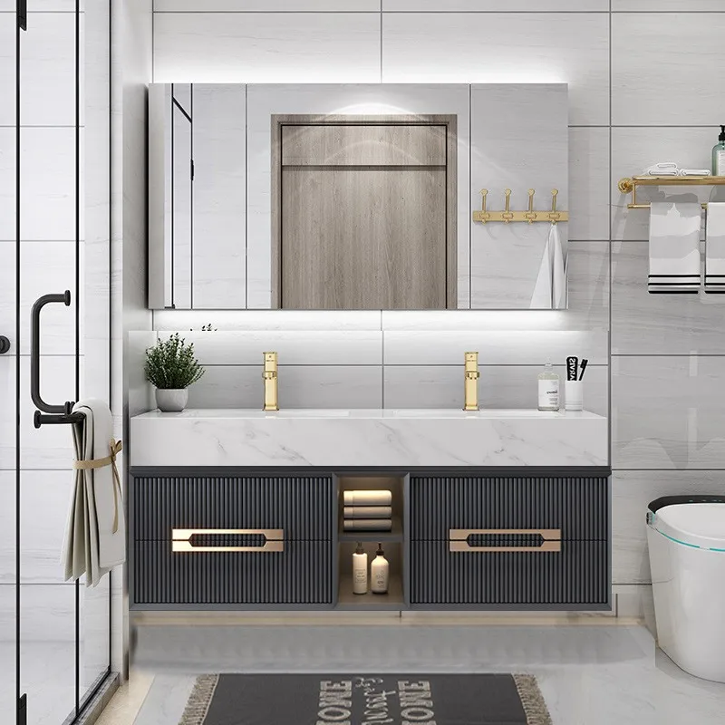 

Современный настенный туалетный столик для ванной комнаты, отеля, виллы, квартиры, ванной комнаты, светодиодный зеркальный шкаф