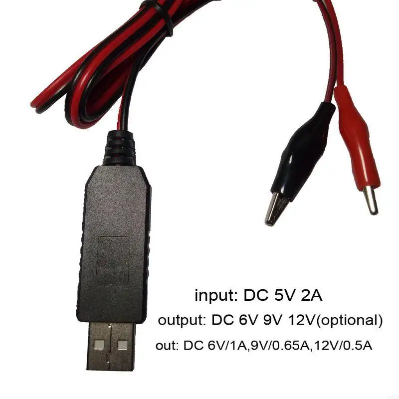 

Y08D USB Charging Cable for DC 6V 9V 12V Power Supply Router Adapter Step Up Module Converter Wire for Multimeter