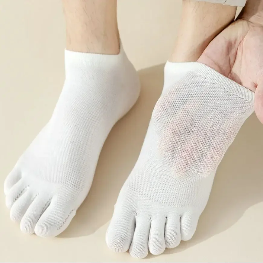 5 Pairs Men Socks Socks with Separate Fingers Summer Thin Mesh Toe Socks Low Cut Ankle Five Finger Socks High Quality Cotton