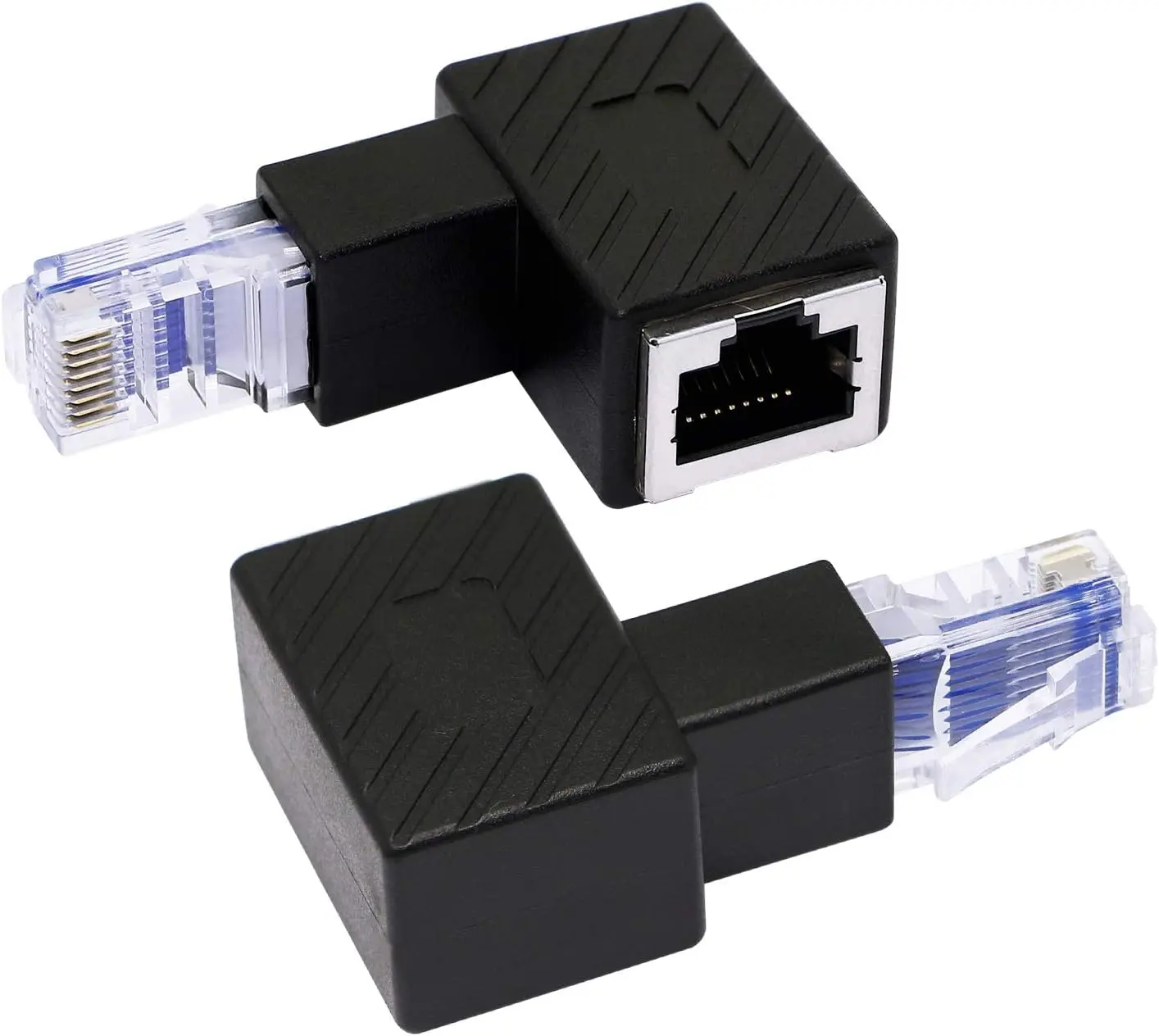 90 Degree Ethernet Adapter,Up Angle RJ45 Male to Female Extension Cat6 LAN Network Connector,for Computers, Laptops, Routers