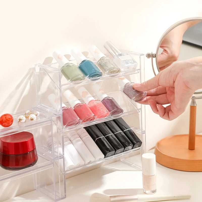 Wielofunkcyjny przezroczysty stojak na lakier do paznokci uchwyt na stojak na kosmetyki narzędzie do Manicure Organizer do przechowywania — zdjęcie 5