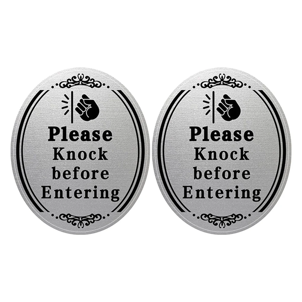 Please Knock First Sticker Sign for Office Entry Door Labels Doorbell before Entering Pvc Stick-on Coat Hangers