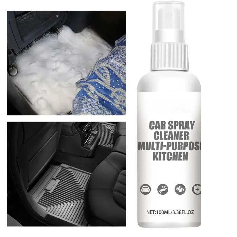 

Interior Car Cleaner 100ml Liquid Car Cleaner Spray Multifunctional Powerful Odorless Cleaning Spray For Door Panel