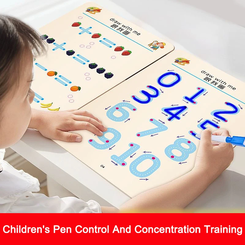 

Magical Tracing Workbook Control Training Book Reusable Magic Practice Copybook Children Montessori Drawing Education Stationery