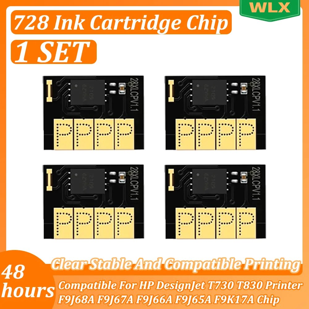 300ML For HP728XL 728XL Ink Cartridge Chip Compatible For HP DesignJet T730 T830 Printer F9J68A F9J67A F9J66A F9J65A F9K17A Chip