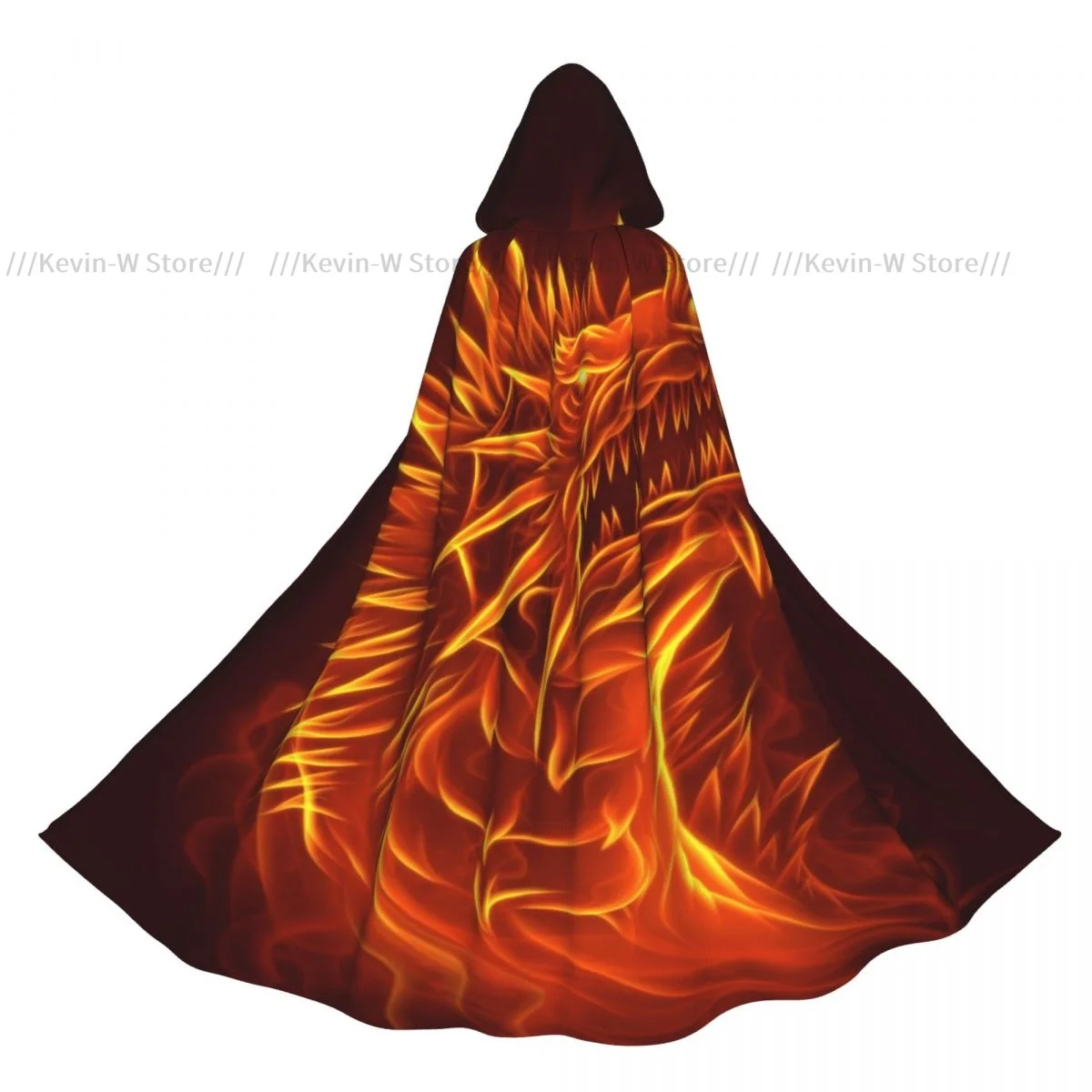 

Fire Dragon Head Hooded Cloak Polyester Unisex Witch Cape Costume Accessory