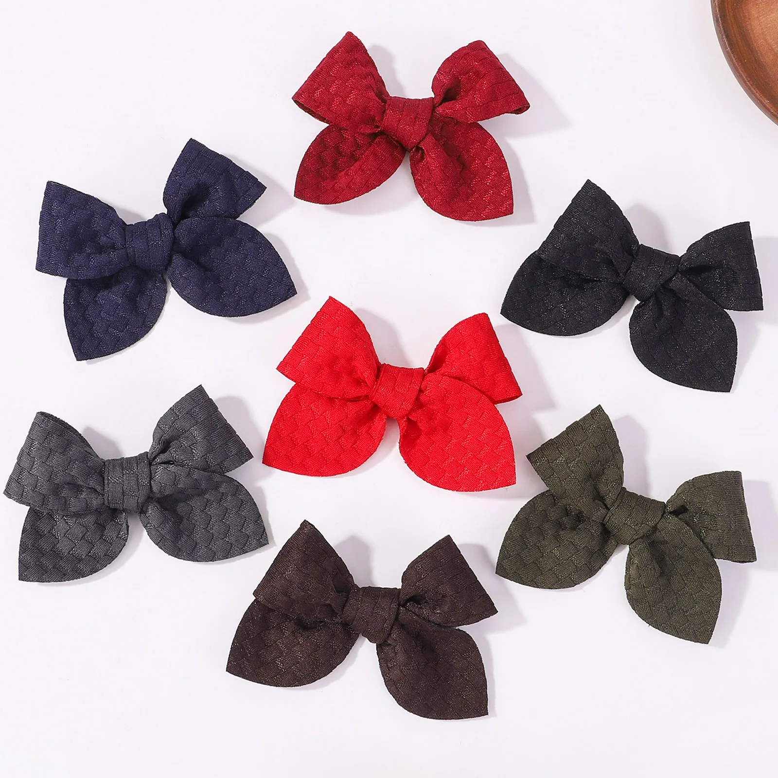 10pcs/set Nylon Bows Hair Clips Solid Hairpins for Girls Handmade Safe Barrettes Kids Hair Pin Korean Headwear Hair Accessories