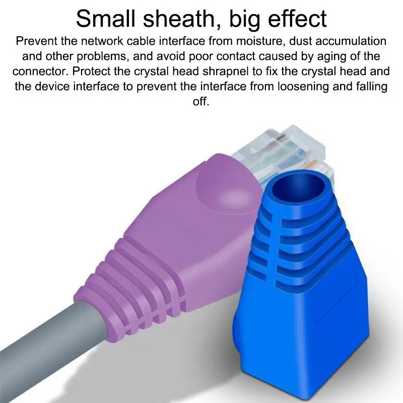 50/100Pcs RJ45 Cable Connector Plug Cover Ethernet Network Cable Connector Plugs Strain Relief Boots