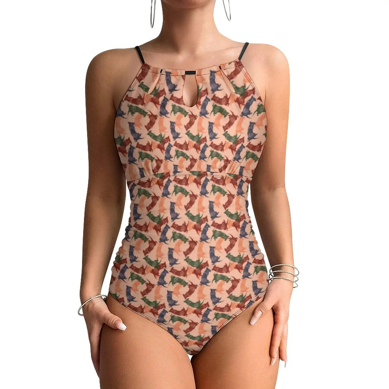 Dachshund Lovers Swimsuit Sausage Dog Push Up Swimwear One Piece Beach Bathing Suits Bodysuit Sexy Graphic Beachwear Plus Size