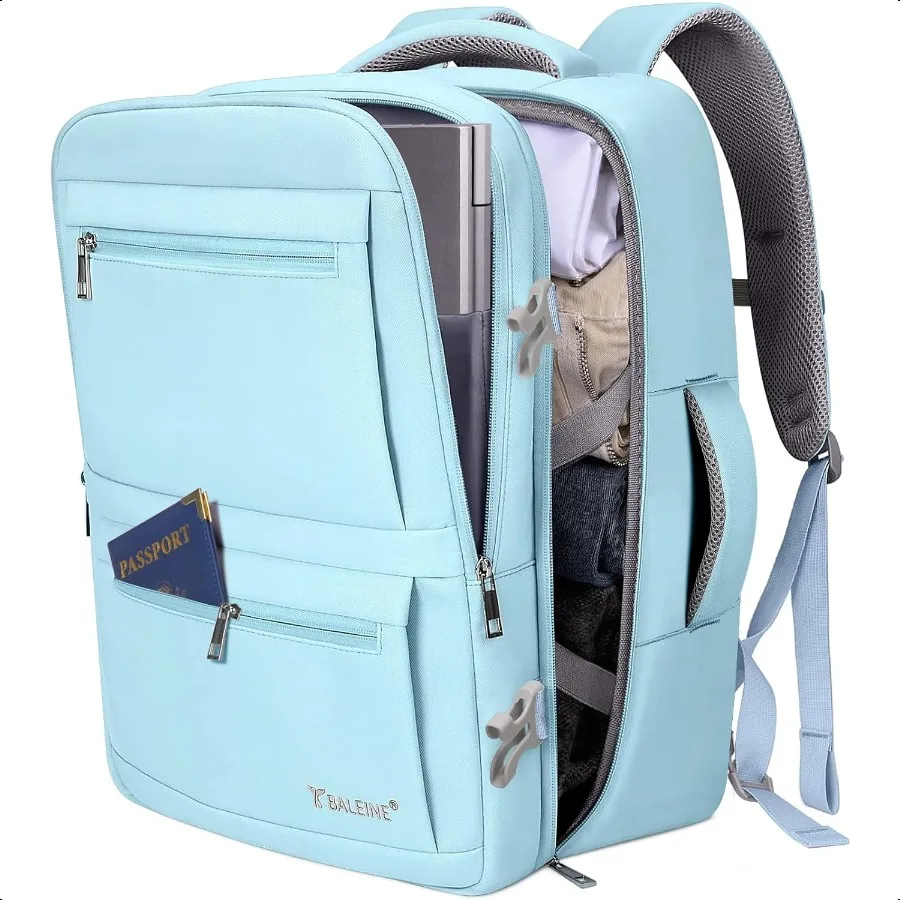 

Travel Backpack for Women Men Large Sturdy Carry On Laptop Backpack Gifts for Busin Casual Weekender Hiking Large Light Blue