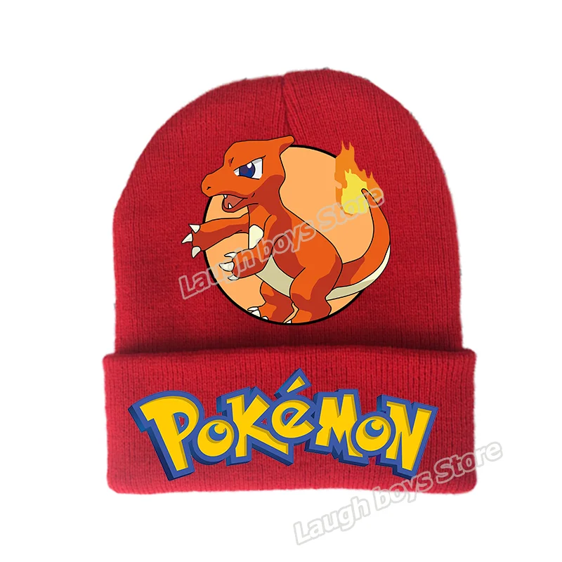 Pikachu Woolen Hat Headgear Pokemon Figure Winter Knitted Cap Cartoon Anime Skullies Beanies Bonnet Christmas Boys Girls Gifts