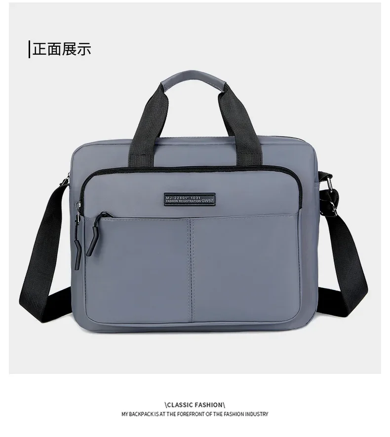 New Men's Large-capacity Horizontal Shoulder Bag Messenger Bag Briefcase Multifunctional Simple A4 Book Handbag Business Bag 가방