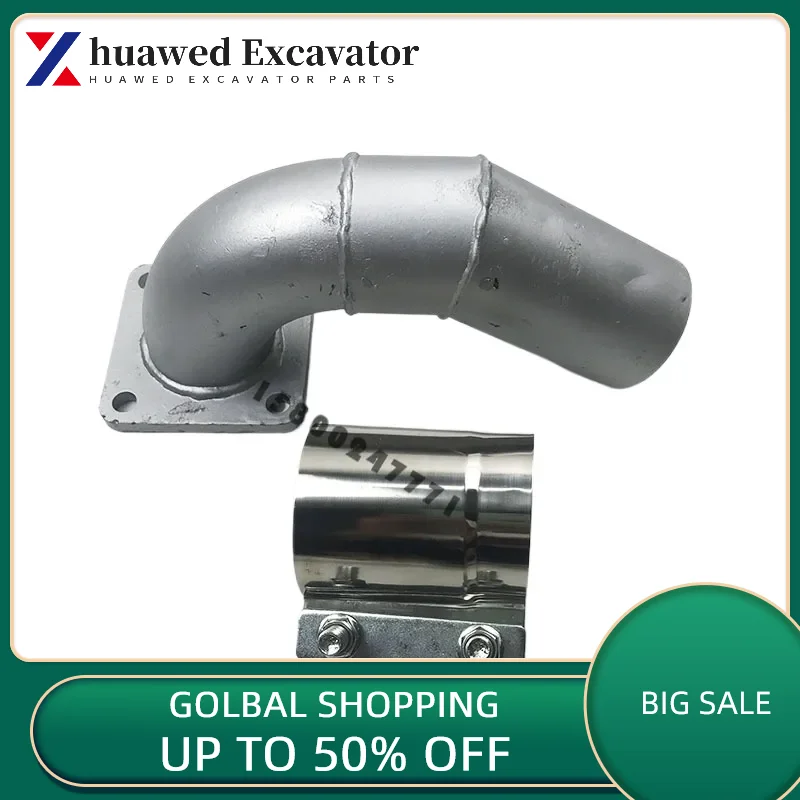 Excavator accessories Komatsu PC60-7 muffler connecting pipe 4d95 engine muffler connecting pipe throat