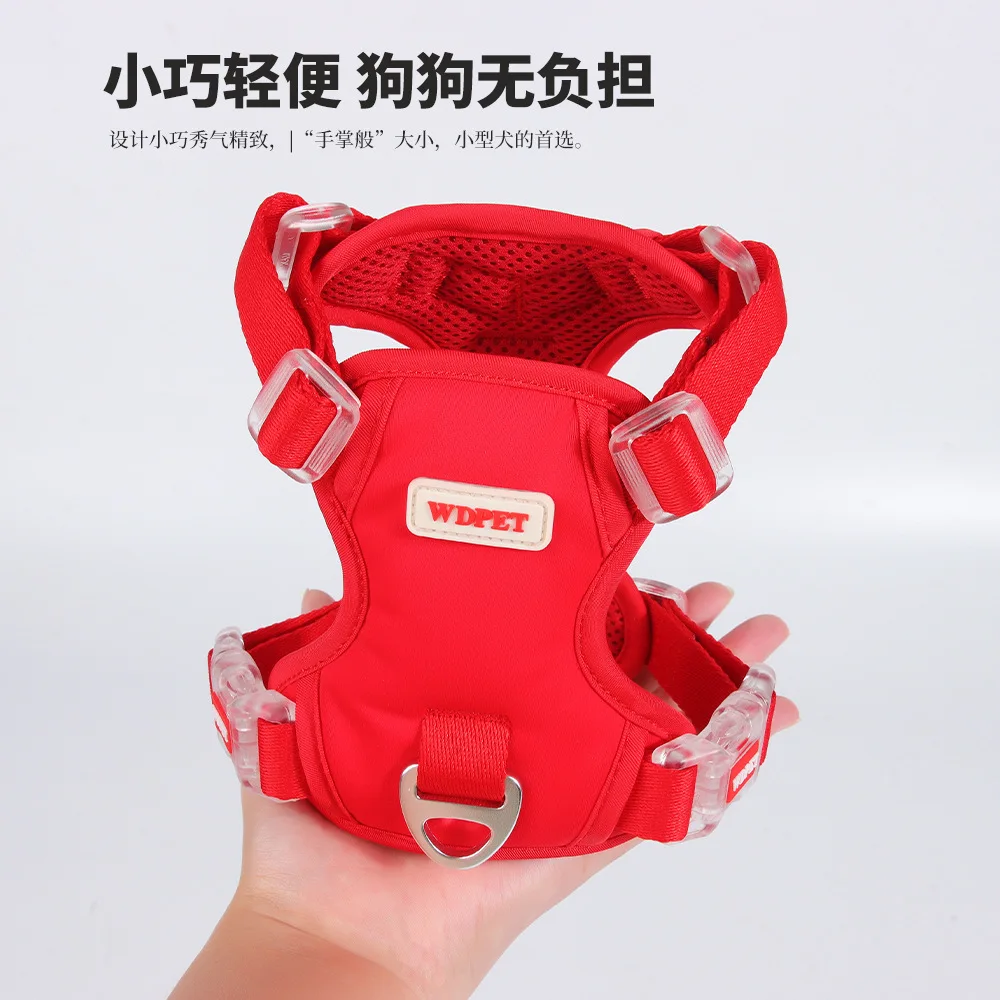 New Small Dog Chest Strap Adjustable Aluminum Alloy A-Buckle Pet Traction Rope Vest Type Dog Chest Strap