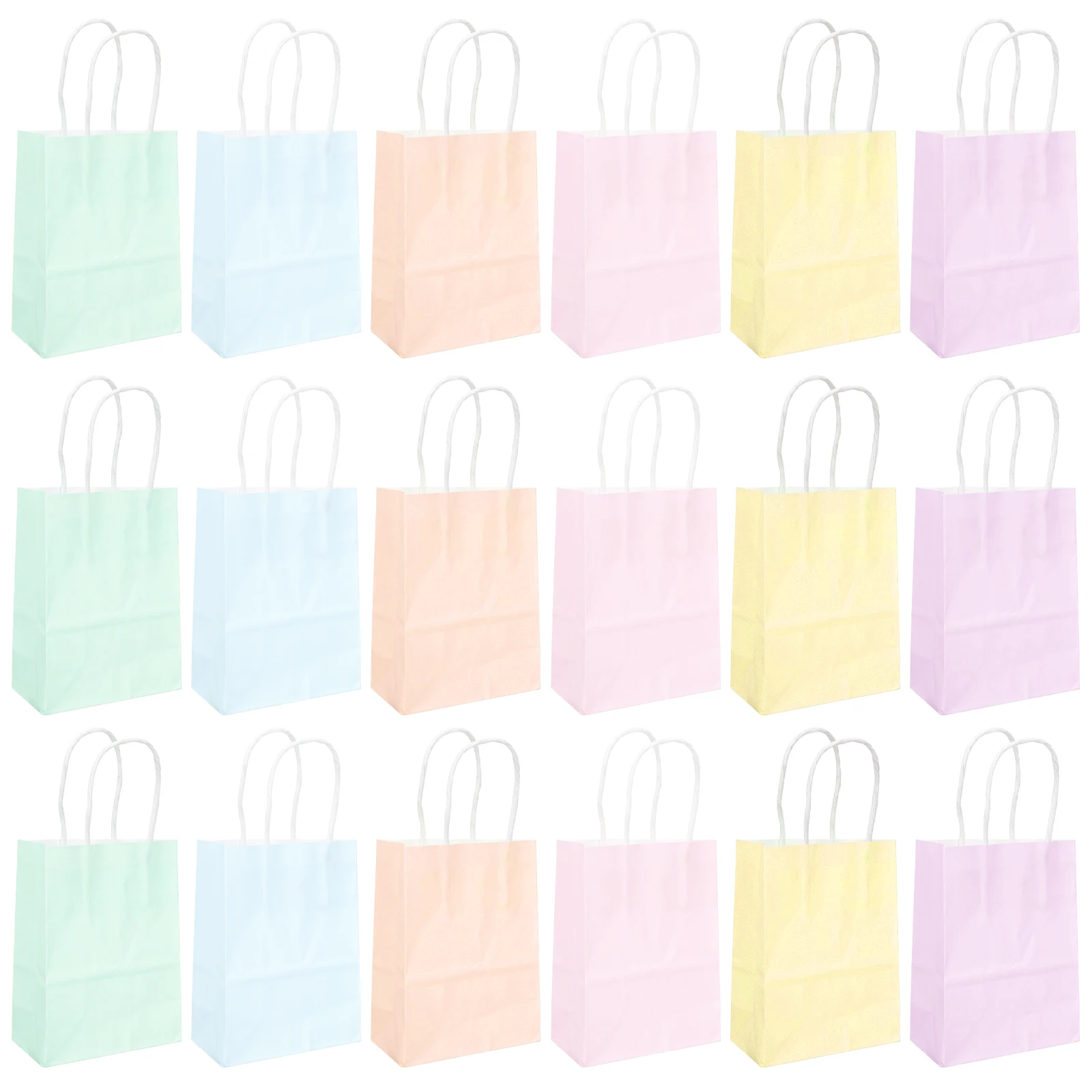 

24 Pcs Rainbow Gift Bags 15x11x6 Kraft Paper Party Favor Bags Birthday Wedding Supplies Thickened SturdyReusable