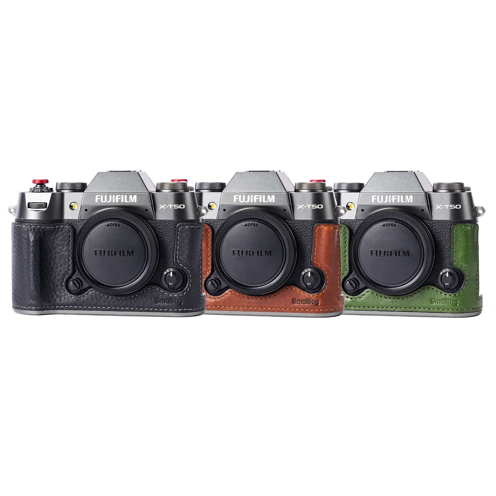 SmallRig Leather Half Case with Shoulder Strap Kit PU Leather Protect Camera Case Cover for FUJIFILM X-T50 XT50