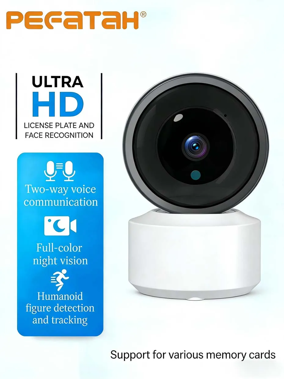 

Домашняя Wi-Fi камера видеонаблюдения 5 МП 2K HD, радионяня с двусторонней аудиосвязью, обнаружением движения, простой установкой, четким изображением днем и ночью