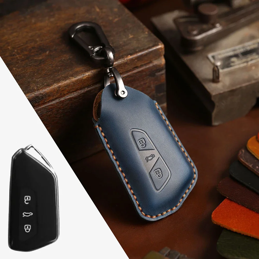 1pc Leather Smart Car Key Cover For Seat Leon Cupra Formentor For Volkswagen VW Golf 8 ID-4 For Skoda Octavia A8 MK4 Remote New