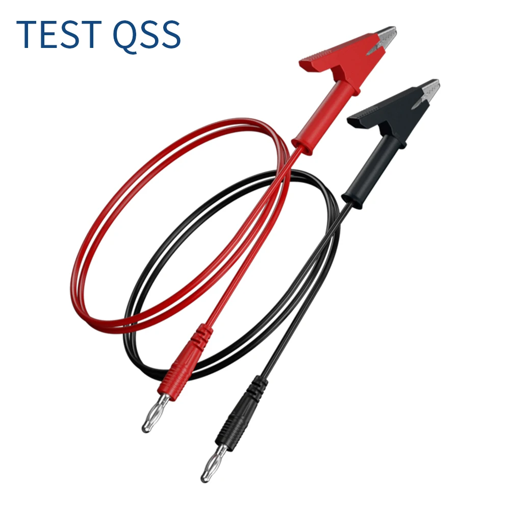 

QSS 2Pcs Multimeter Test Leads 4MM Banana Plug to Alligator Clip Cable Wire Red Black 1M Electrical Tools Accessories Q.70056C