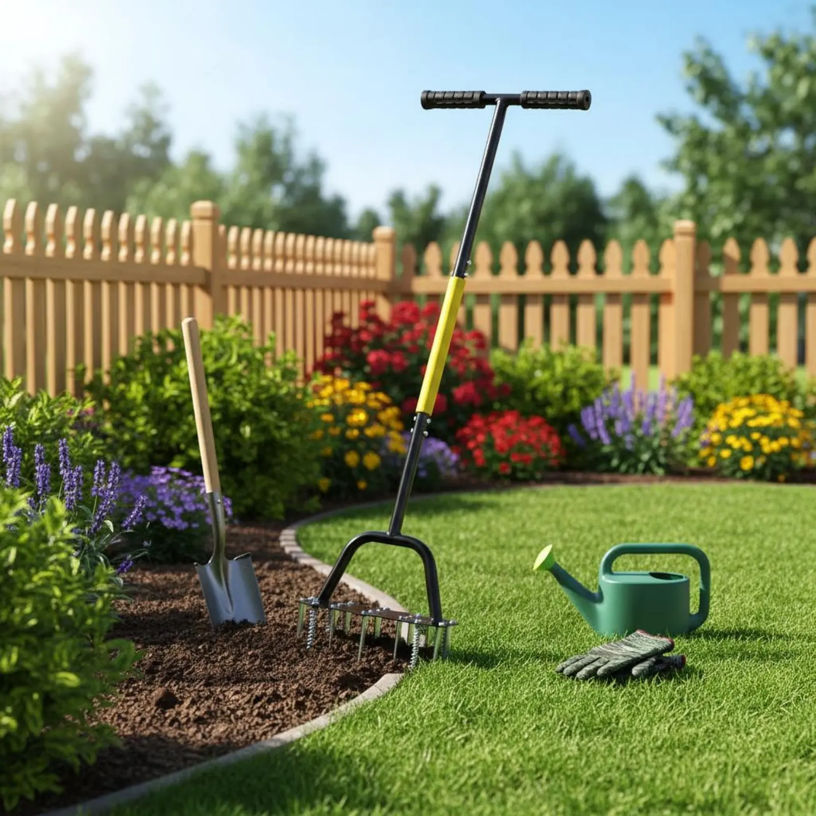 Half Moon Edger Sharp Saw-Tooth Blade Manual Lawn Edger Serrated Border Spade Large Foot Step Plate Long Handle Edging Tool