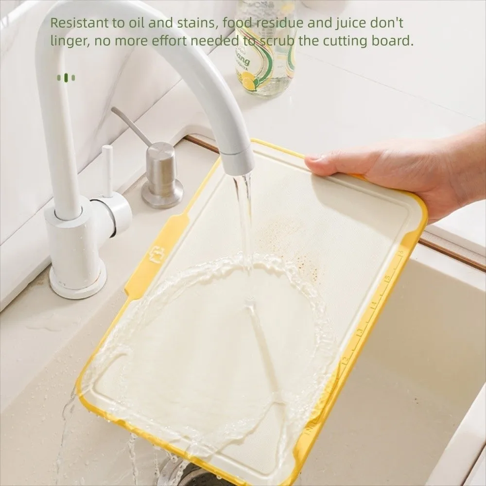 

3Pcs Multi-Purpose Cutting Board with Storage Stand Non-Slip Chopping Board Double Sides Plastic Vegetable Cutting Board