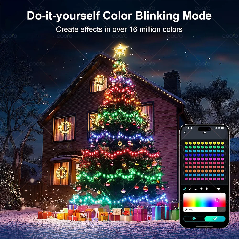 Lampu String bohlam LED G18 warna-warni, USB Bluetooth 5M 10M Festoon lampu peri dekorasi Natal kamar tidur luar ruangan taman dekorasi LED