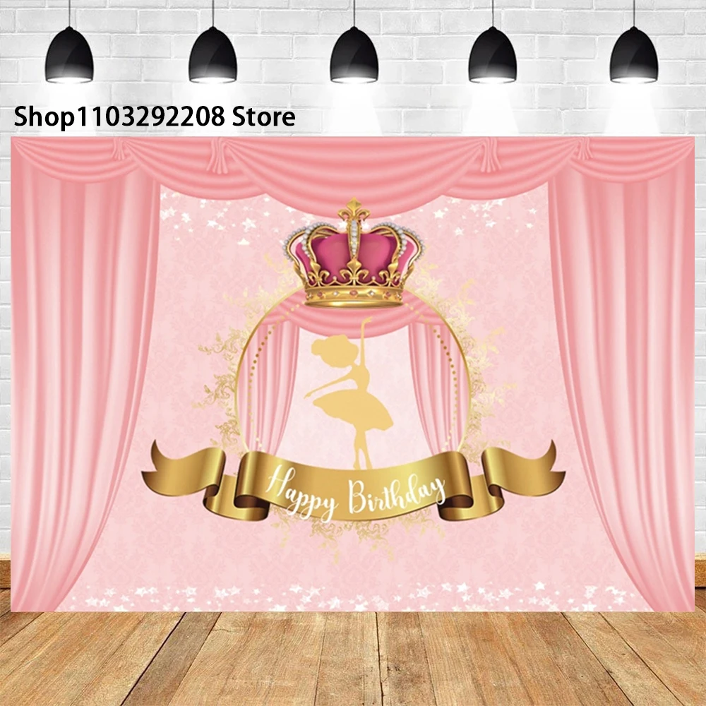 Ballet Dancer Girl Princess Theme Girls Ballerina Baby Shower Photography Backdrop Swan Girls  Birthday Party Decoration Banner