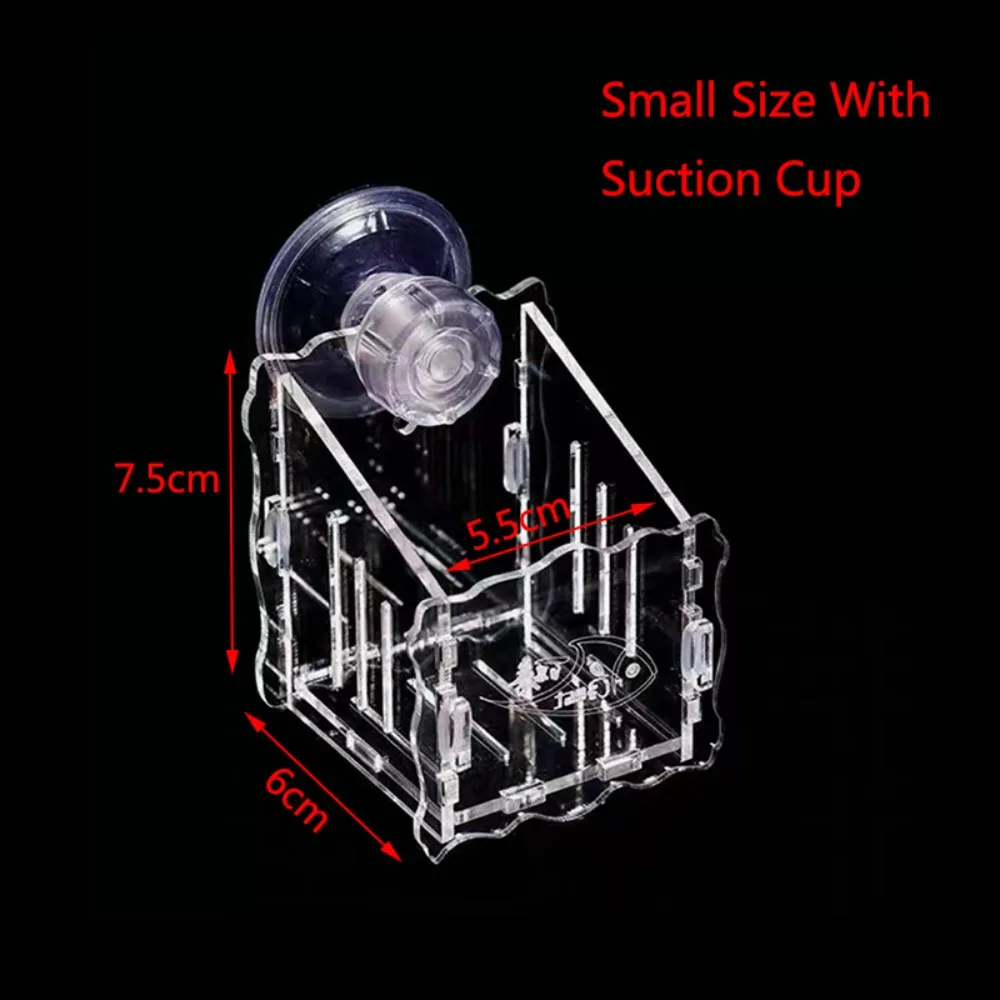 Acrylic Aquatic Plant Cup Suction Cup Mount Transparent Aquarium Plant Pot Polka Pattern Slotted Structure Water Plant Cylinder