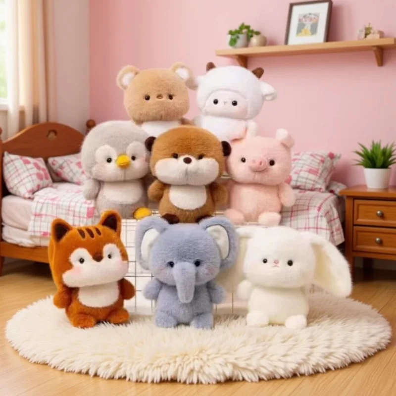 ตุ๊กตาสัตว์น่ารักใหม่ สุนัข แมว ช้าง เพนกวิน ตุ๊กตาผ้าฝ้าย PP ของเล่นตั้งโต๊ะ ตกแต่งรถยนต์ ตุ๊กตาสัตว์แสนสนุก ของเล่นตุ๊กตาขนนุ่ม ของขวัญเทศกาล