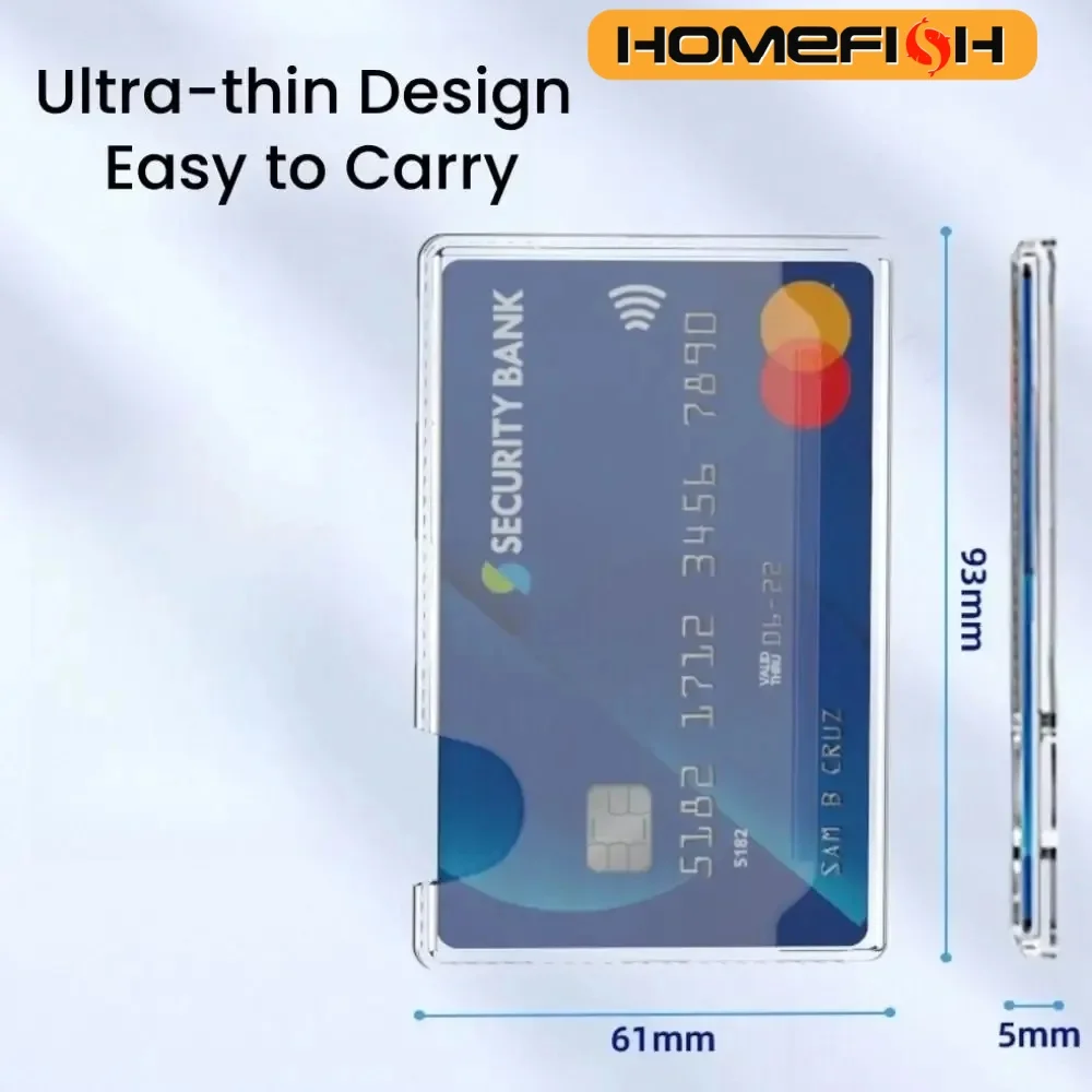 Creative Transparent PC Magnetic Phone Case Back Adhesive Card Holder Storage Box Strong Magnet Card Sleeve New