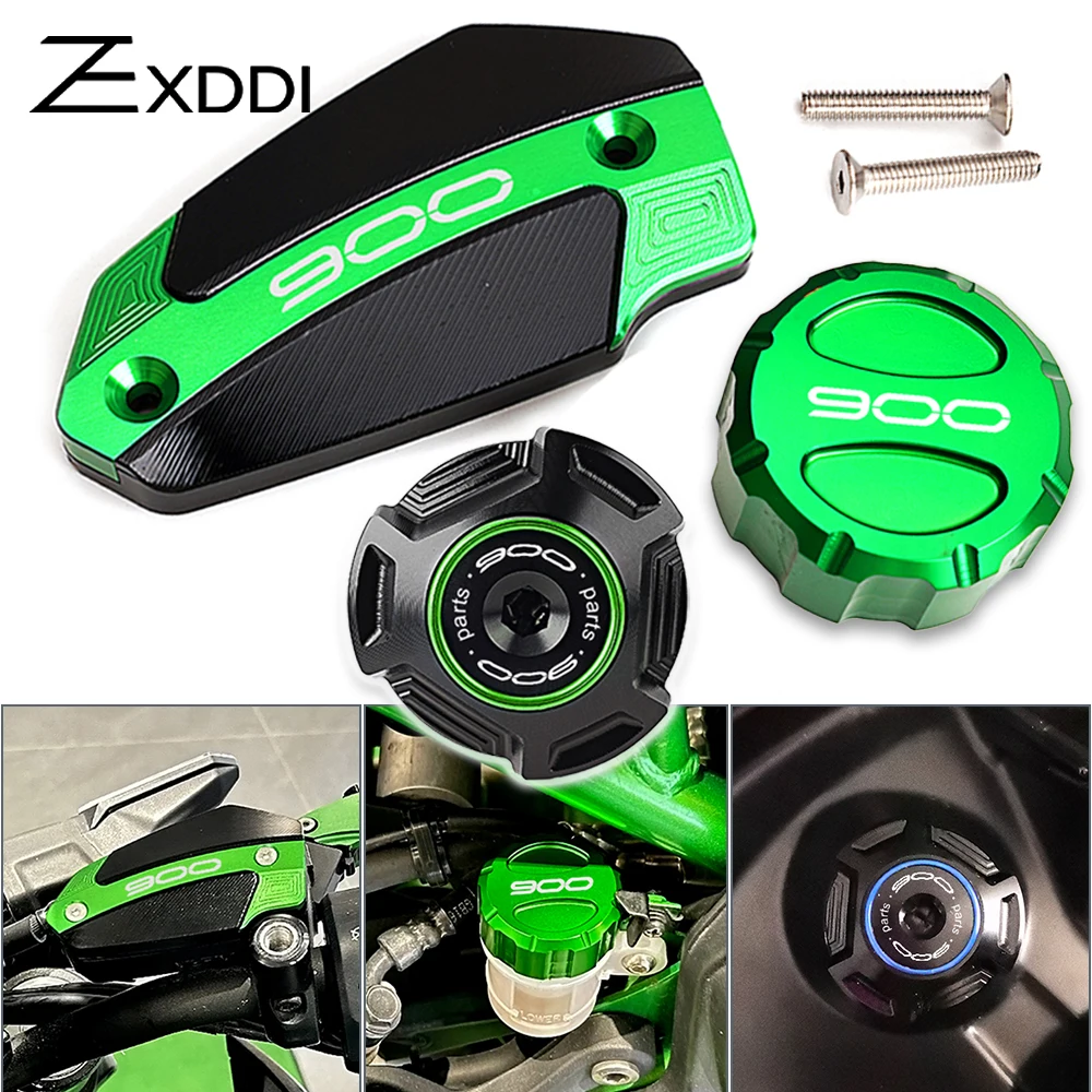 ZEXDDI-Couvercle de Réservoir de Frein Avant et Arrière de Moto, Bouchon de Remplissage d'Huile, Protecteur Adapté à Kawasaki Z900 Z 900 2017-2024 2023