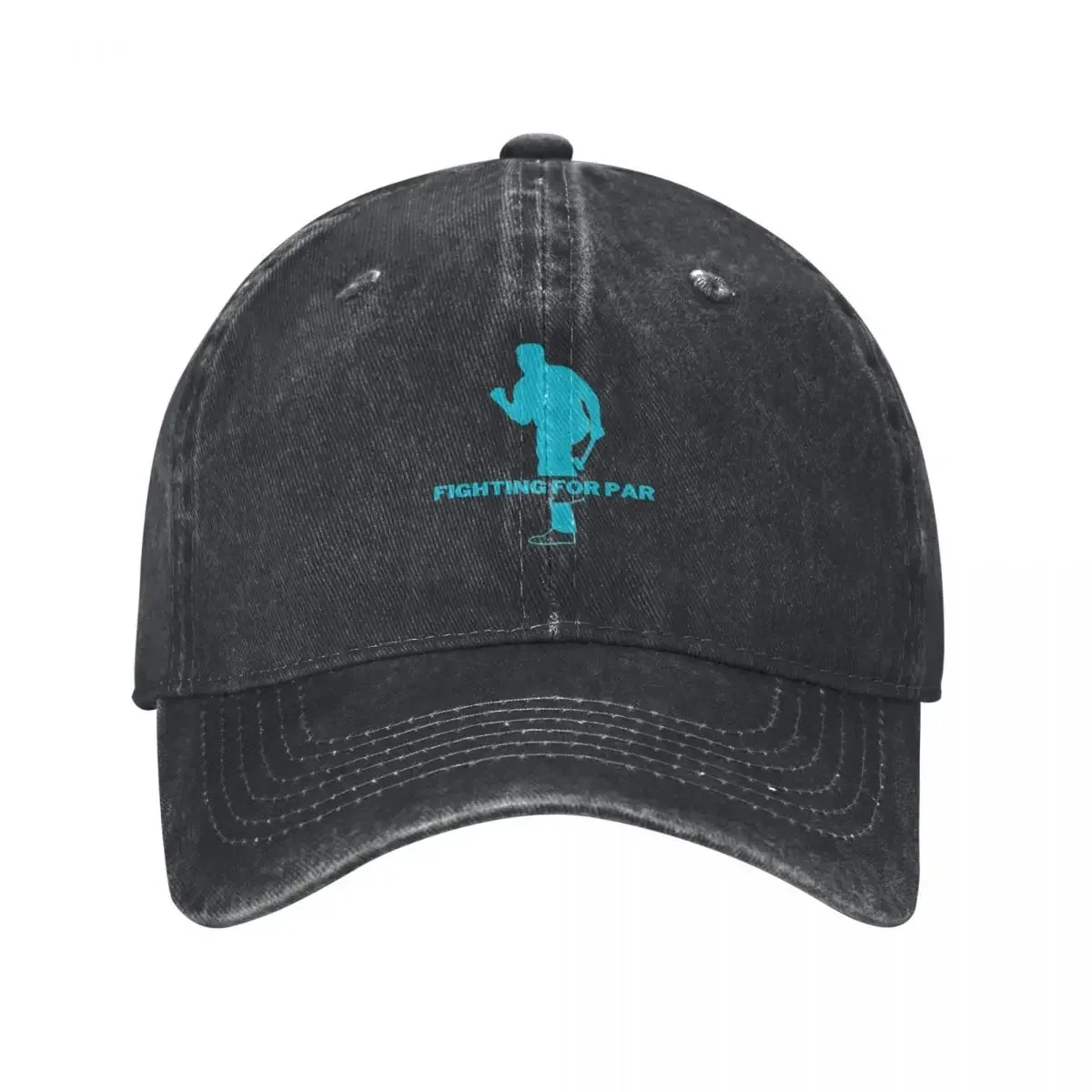 Fighting for Par Celebrating sinking a Par Putt Teal Baseball Cap Sports Cap Hip Hop Rugby birthday Women's Hats Men's