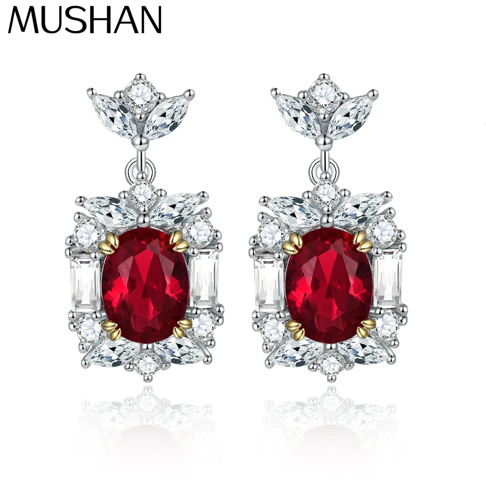 

MuShan Luxury Jewelry 925 Sterling Silver Earrings Zircon 7A Grade Hoop Romantic Women 18K Rose Gold Plated Fine Jewelry Earring