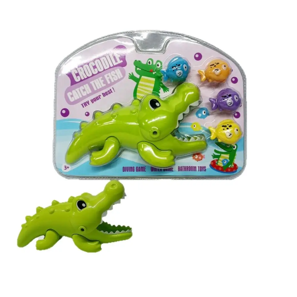 Juguete de baño de cocodrilo grande para comer peces pequeños, múltiples tipos de juguetes para jugar en el agua, juguete de agua de cocodrilo de moda de dibujos animados para playa