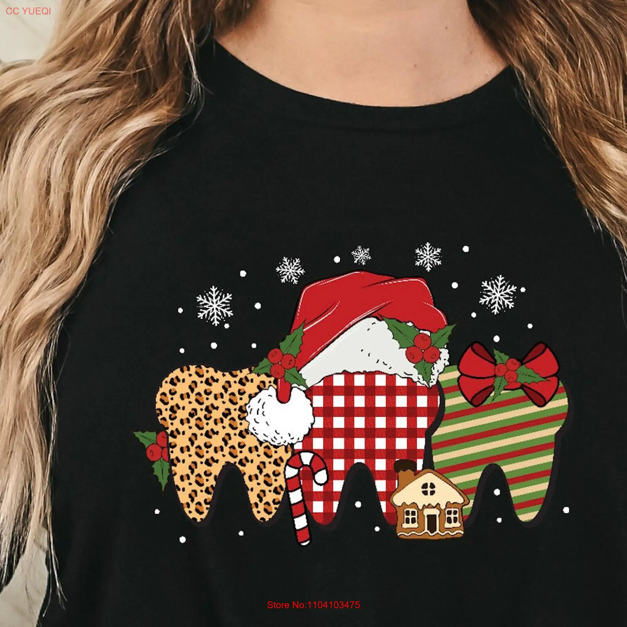 Leopard Christmas DentisT T Shirt Merry Dental Buffalo Plaid long or short sleeves