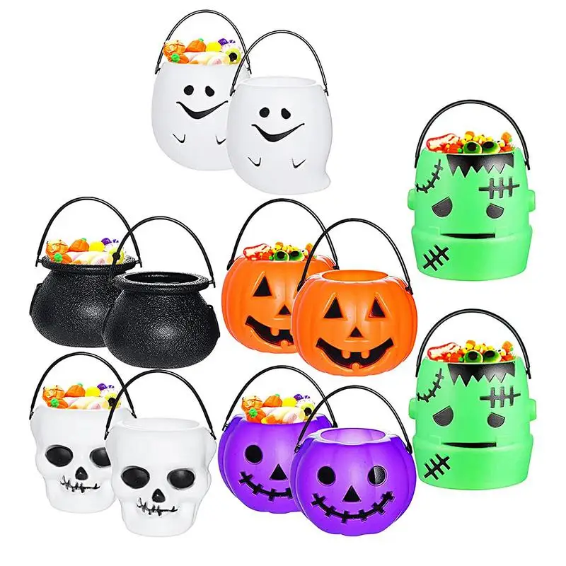 Trick Or Treat Bucket Candy Bucket Pumpkin Ghost 11 Pieces Trick Or Treat Party Bags Reusable Candy Bags Trick Or Treat Bags