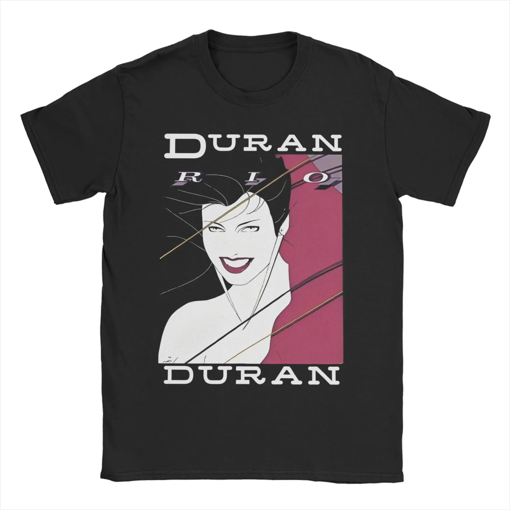 دوران دوران جولة للرجال النساء تي شيرت ريو 1982 روك خمر تي شيرت قصير الأكمام طاقم الرقبة تي شيرت 100% القطن هدية القمم