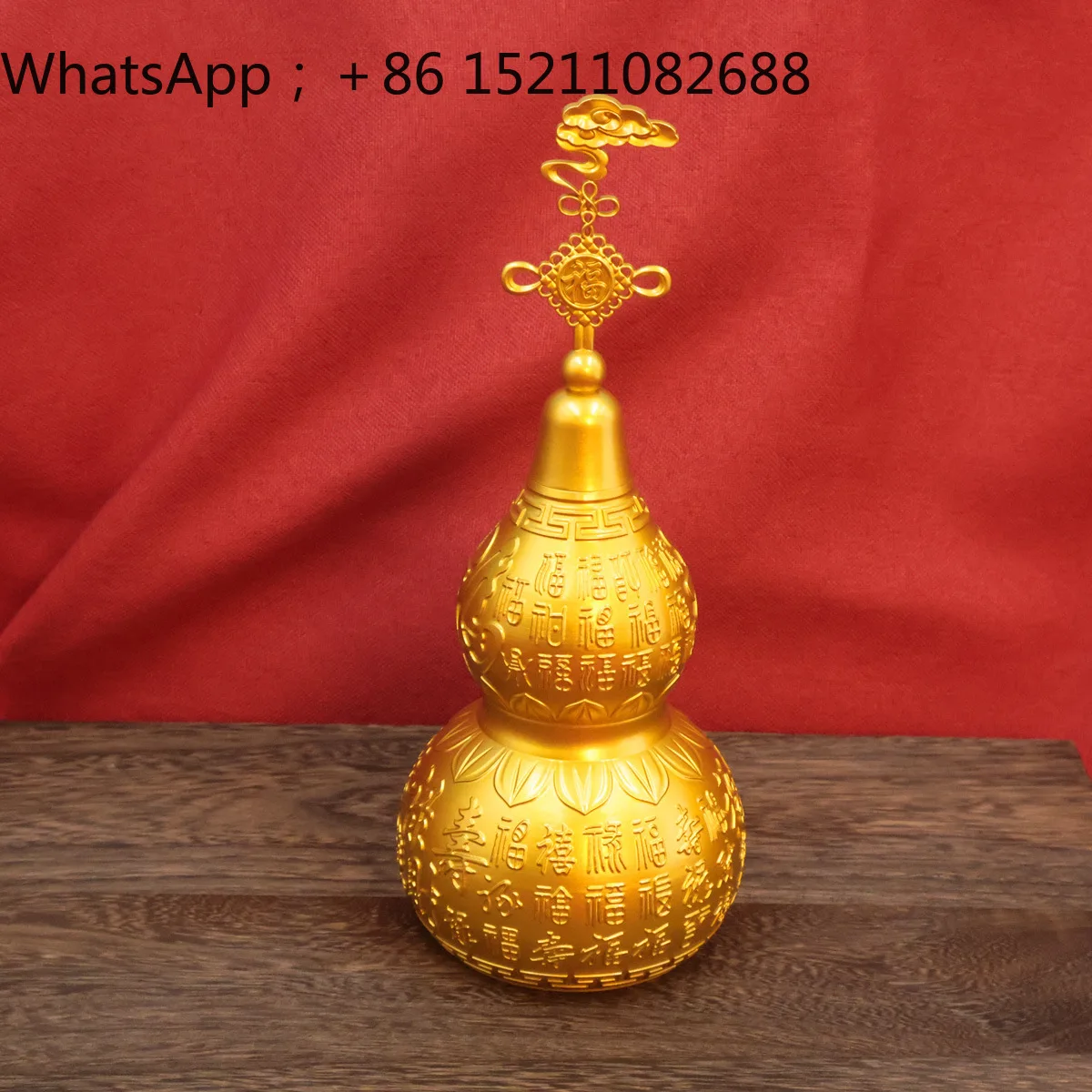 XMH Brass Wufu Gourd Fulushou Xicai Ornament Fushou Shuangxi New House Moving Living Room Mascot Birthday Gift
