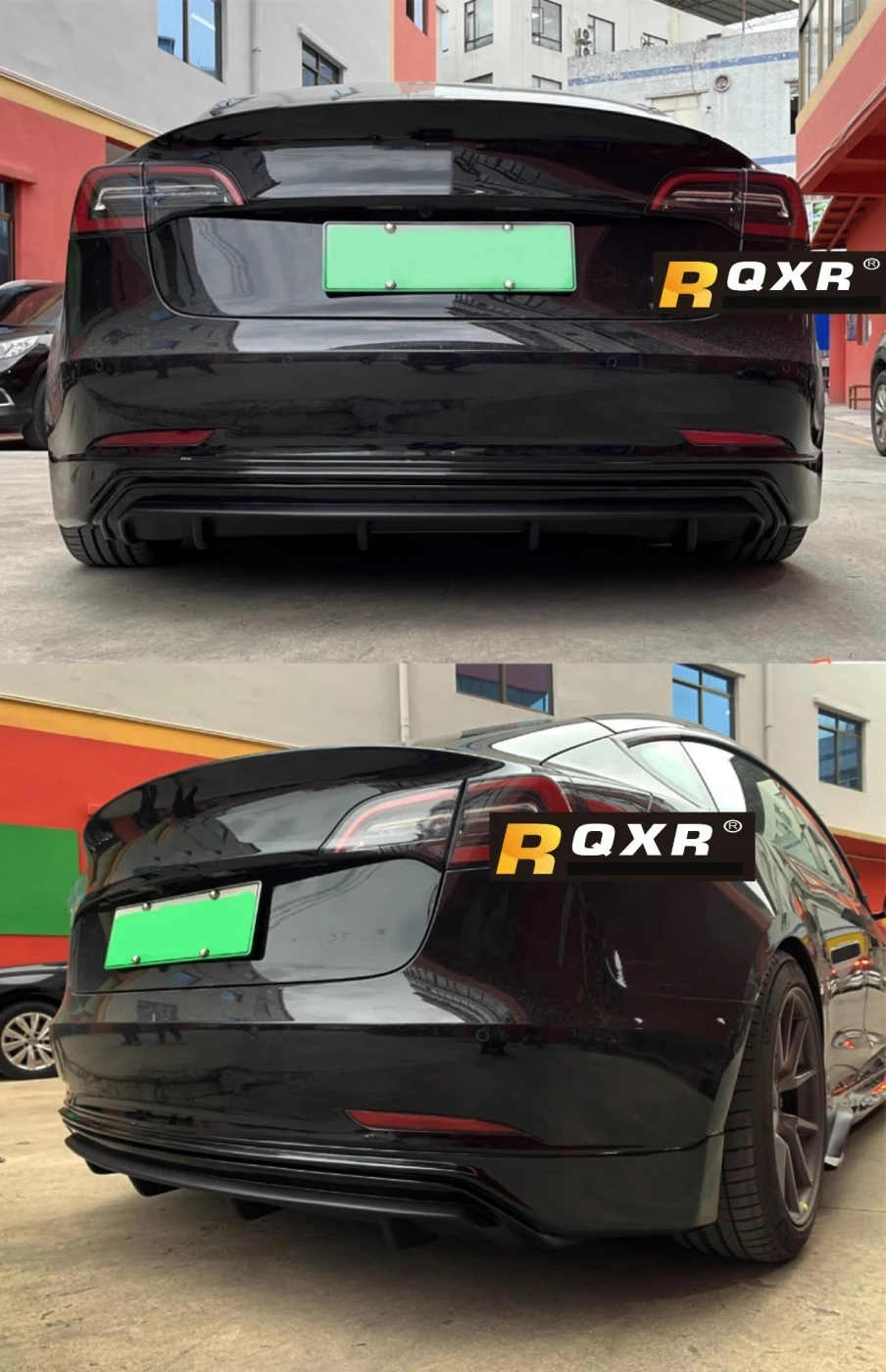 For Tesla Model 3 modified Carbon Fiber Engine Hood Front ABS Rear Lip Side Skirt Body Kit Auto Accessories