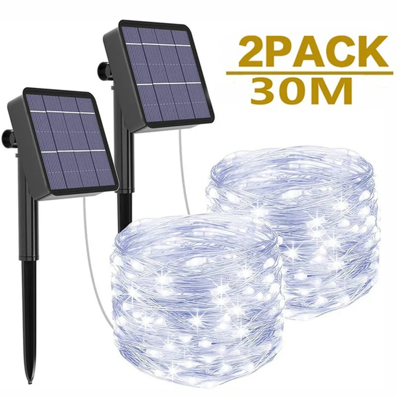 led outdoor solar string lights fairy lights para o natal gramado jardim festa de casamento e feriado pc pacotes 01