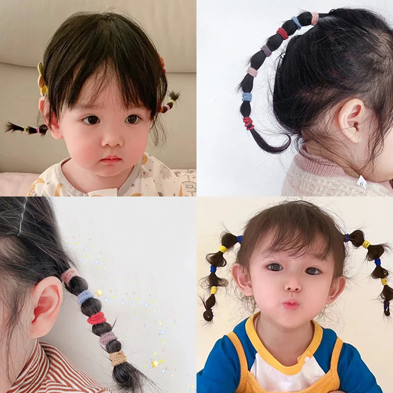 300 Pcs/Set New Baby Girls Cute Colors Classic Elastic Hair Bands Children Soft Scrunchies Rubber Bands Kids Hair Accessories