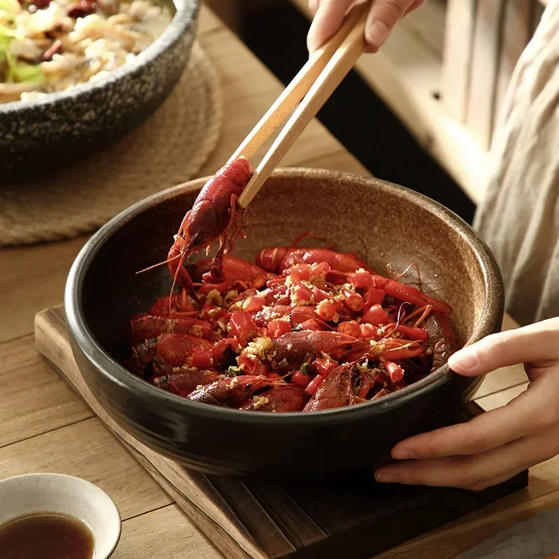 LingAo-Cuenco sopa cerâmica, cuenco pescado para chucrut, cuenco cangrejo picante, acuado para el hogar y el resta