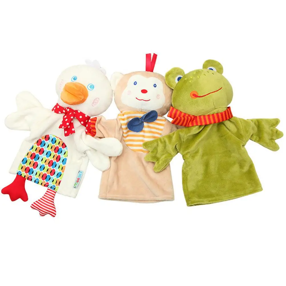 Fantoche de mão dos desenhos animados crianças luva interação animal bebê favor macio cristal velure material uso confortável grandes crianças