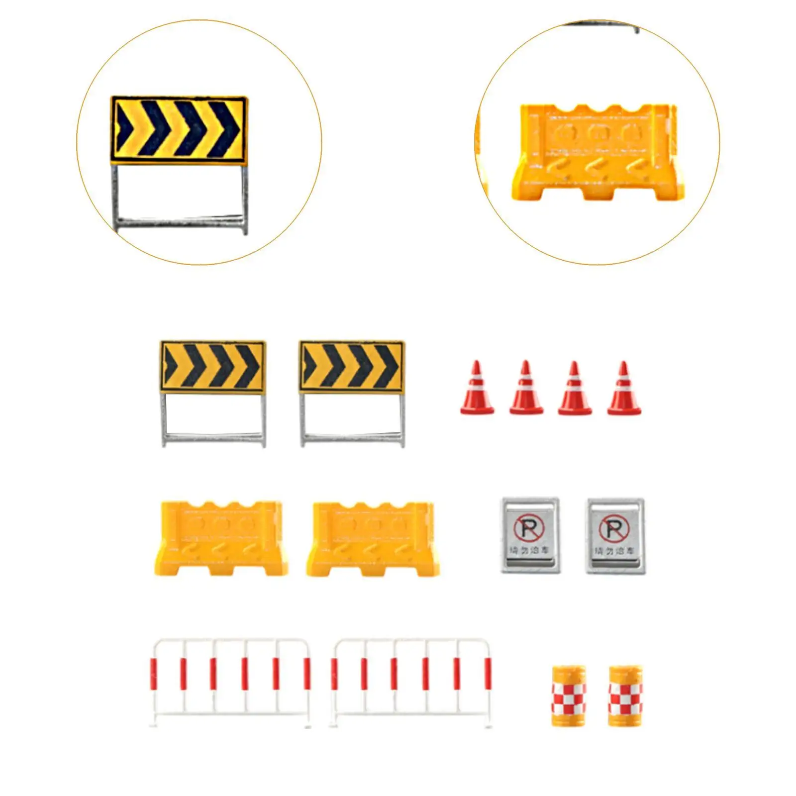 14Pcs Mini Street Signs 1/64 Scale Road Signs for Dollhouse Diorama Decor