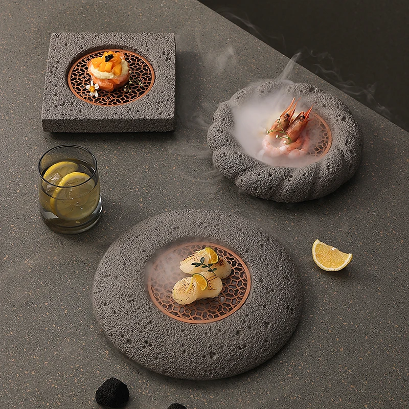 Planet Bowl Molecular Cuisine Dry Ice Creative Tableware Imitation Volcano Meteorite Ball Plate Restaurant Sushi Plate Setting