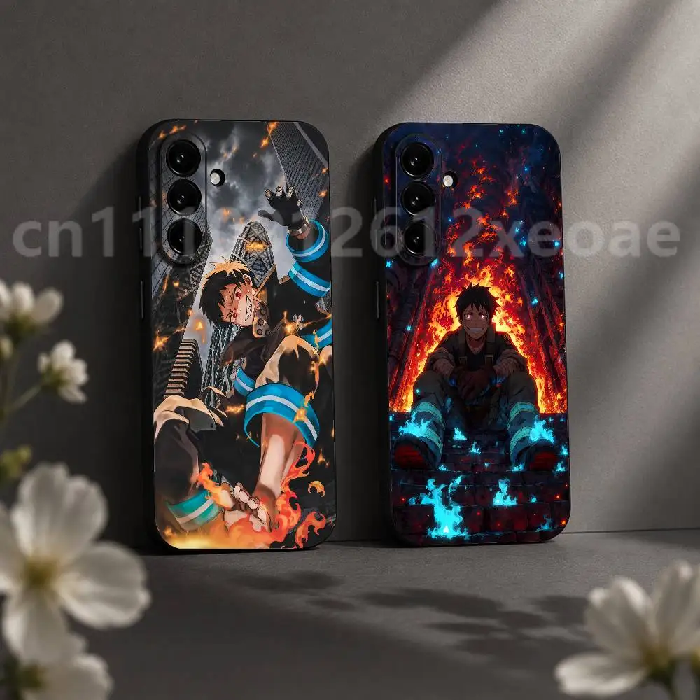 Fire Force Season  Phone Case For Samsung Galaxy S20 S30 S21 S22 S23 S24 S25 S26 Plus Ultra Cover Black TPU Shockproof
