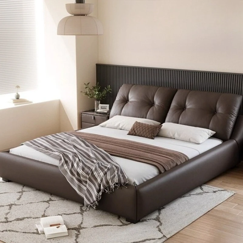 

150x200 180x200 Cm Modern Luxury Leather Double Bed 2 People Full Size Bed Frame Queen Beds Beds Frame Queen Bedroom Furniture